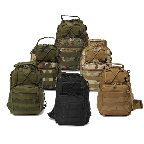 6Colors Outdoor Sport Nylon Tactical Military Bags Sling Single Shoulder Chest Bag Pack camping hiking Backpack