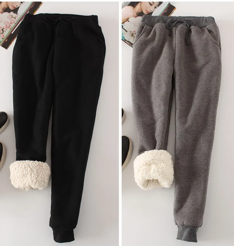 

WENYUJH Autumn Women Gym Sweatpants Workout Fleece Trousers Solid Thick Warm Winter Female Sport Pants Running Pantalones Mujer