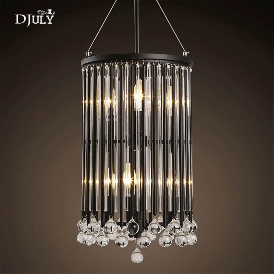 

American k9 crystal retro chandelier for restaurant villa hotel living room modern staircase hanging led light luxury luminaire