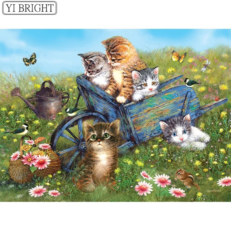 

Diamond Painting Cats Full Square Diamond Mosaic Animal New Arrivals Diamond Embroidery Cross Stitch Landscape Decoration XY1