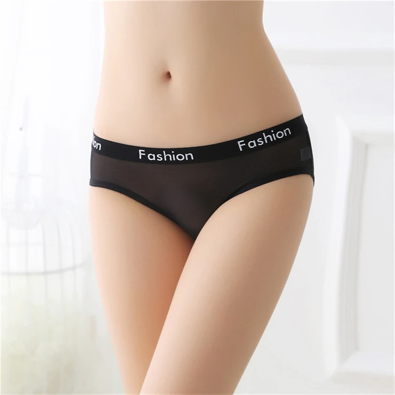 Wrap Design Sexy Ladies Cotton Mesh Transparent Panties Thongs String Fashion Low-Rise Women Underwear Seamless Briefs Summer 10 (9)