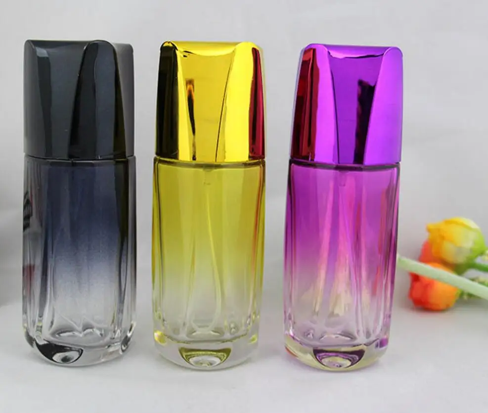 100Pcs/Lot 50ml Glass Refillable Perfume Bottle With Metal Spray And