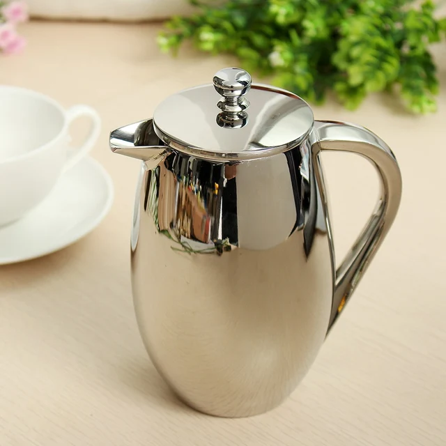 Cheap Tea Maker Permanent Coffee Filter Tea Pot Coffee 350ML Stainless Steel Double Wall Cafetiere French Press Coffee Baskets Tools Cheap Tea Maker Permanent Coffee Filter Tea Pot Coffee 350ML Stainless Steel Double Wall Cafetiere French Press Coffee Baskets Tools