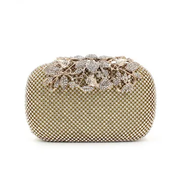 

by dhl or ems 50pcs Flower Crystal Evening Bag Clutch Bags Clutches Wedding Purse Rhinestones Wedding Handbags