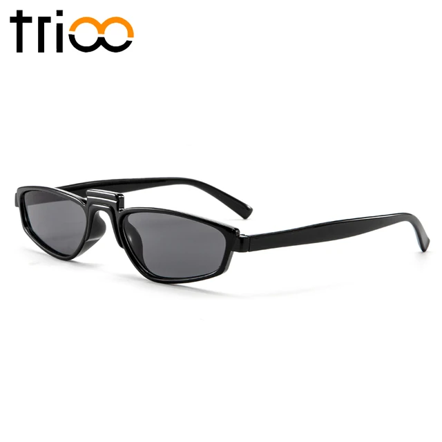 Buy TRIOO White Frame Sunglasses Women Vintage Small