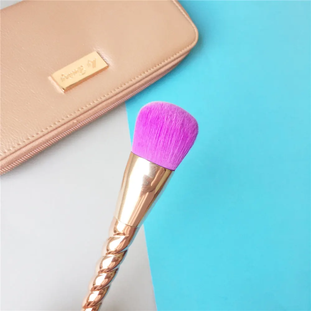 Escova com Bolsa de Couro Sintético de Alta o Meu Destino em Espiral-forma Unicórnio Conjunto Escova Qualidade Beleza Liquidificador Maquiagem Ferramenta 9-peças Kit 14 Escova 9-peças Kit Escova com Bolsa de