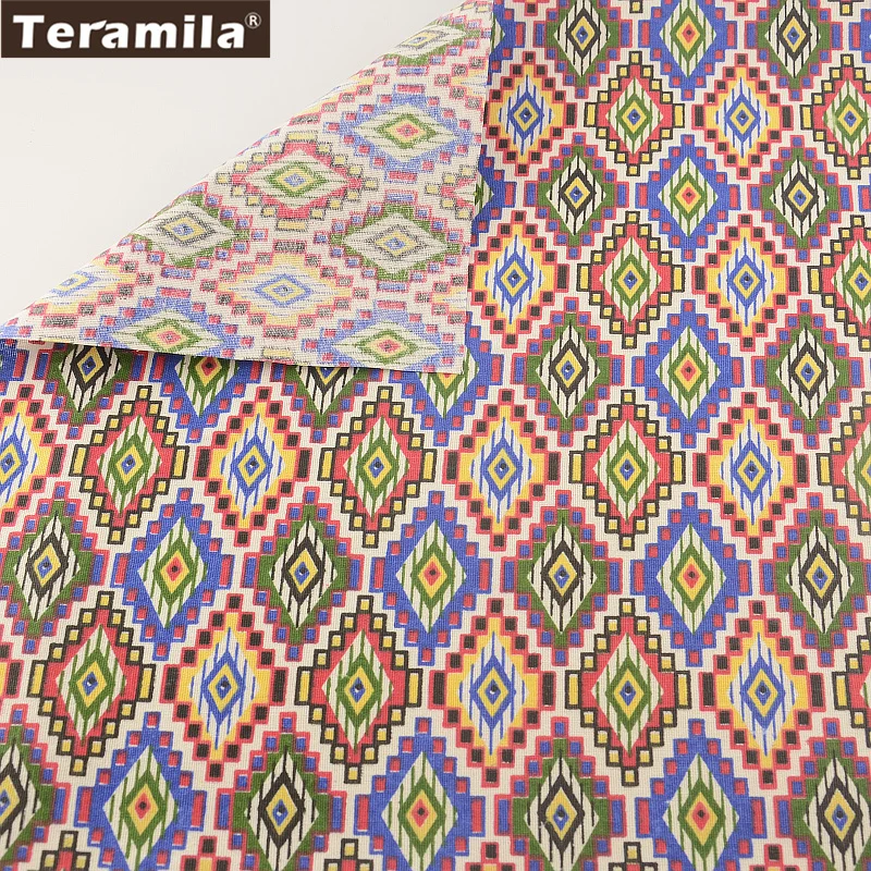 Текстиль для дома Цветной геометрия хлопок белье Ткань Материал tissu скатерть Подушка сумка Шторы Подушка ZAKKA teramila