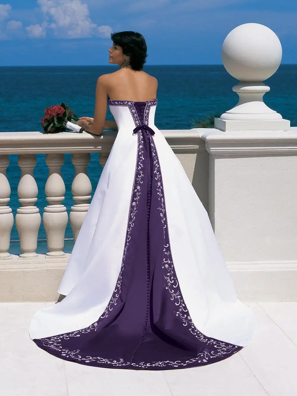 short purple wedding dresses