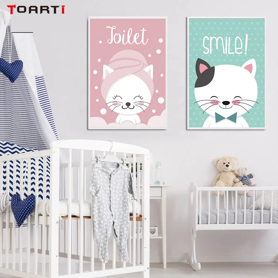 Cute Cartoon Unicorn Cat Portrait Wall Art Modern Fantasy Posters&Prints For Kids Room Nursery Wall Picture Decor Christmas Gift (1)
