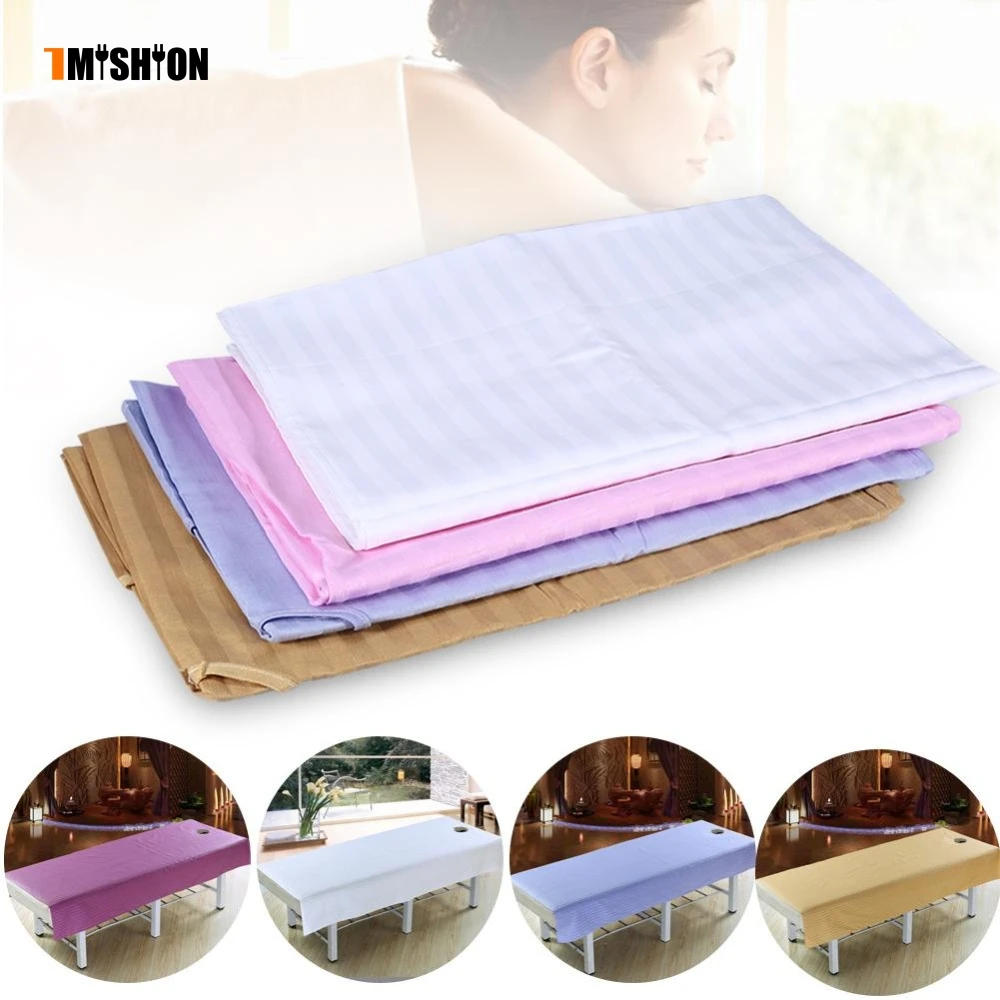 1PCs Stripe Massage Bed Sheets Beauty Salon Dedicated Body Treatment