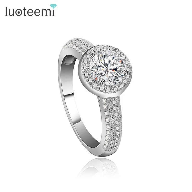 

LUOTEEMI Latest Stylish Braided Wedding Luxury Brilliant Cubic Zirconia Classic Rings For Women Qulaity White Gold-Color Jewelry