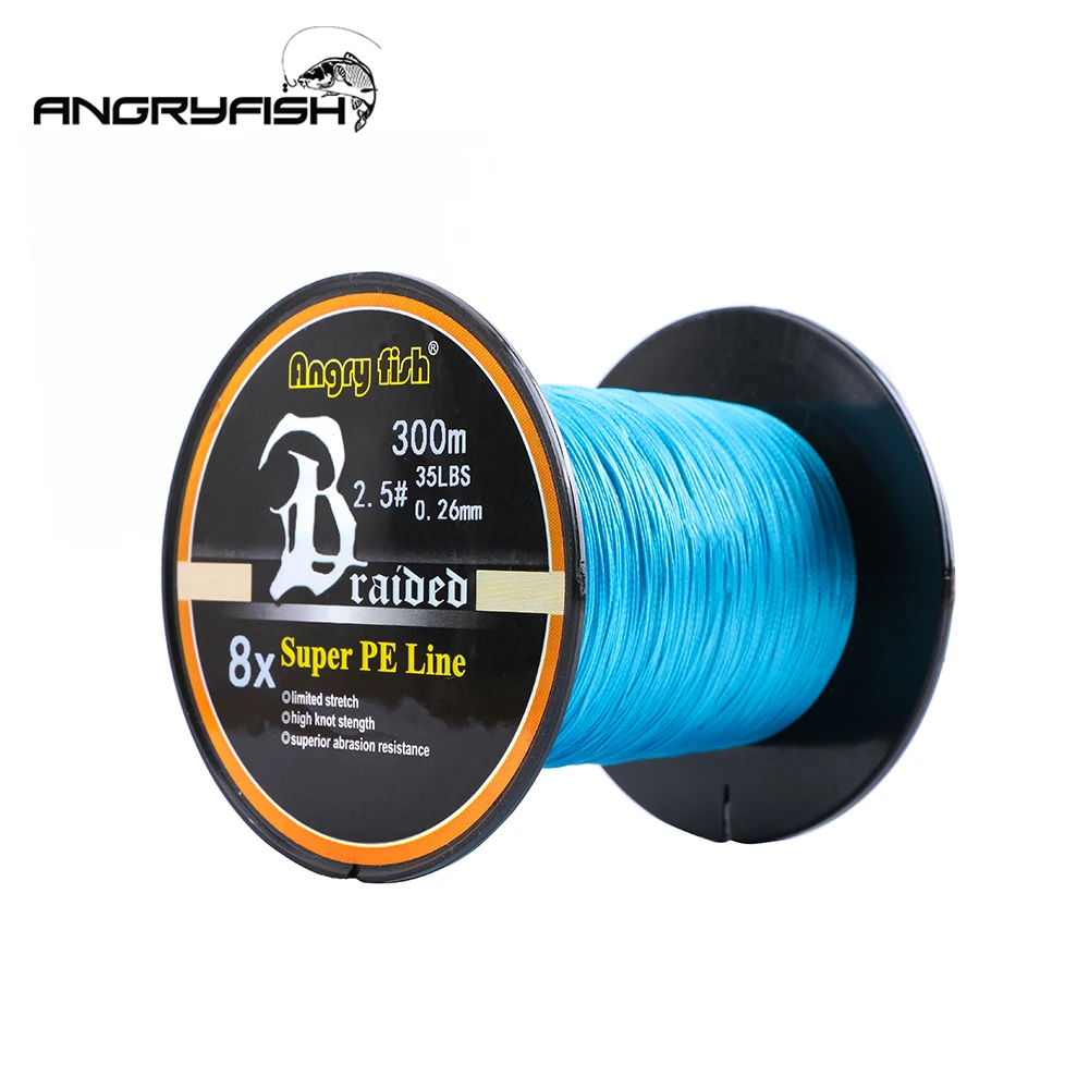 Angryfish Wholesale 300 Meters 8 Strands Braided Fishing Line 8 Colors