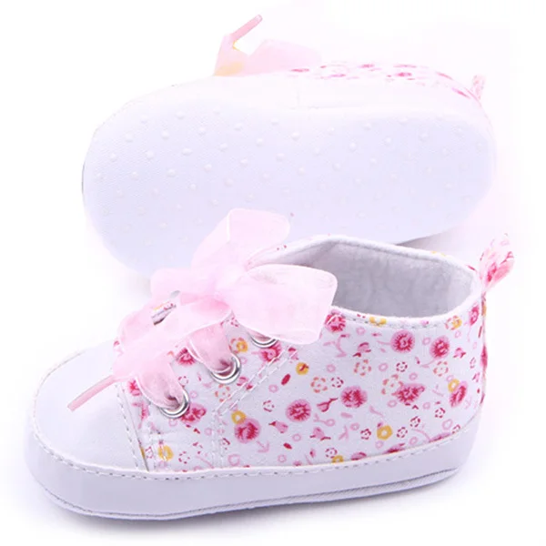 

3 Sizes Toddler Girl Floral Soft Sole Baby Shoes Non-slip Sneaker Prewalker