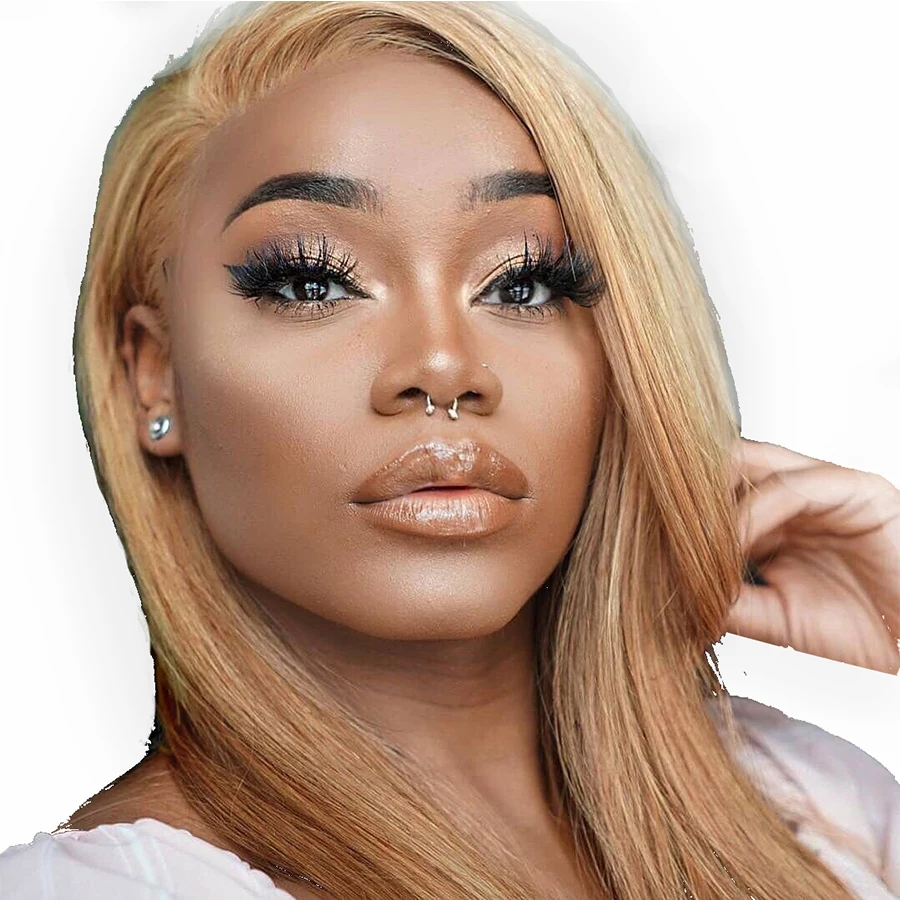 

Beeos 13*6 Deep Parting Lace Front Wigs Honey Blonde straight Brazilian Remy Human Hair Wig Pre-Plucked Hairline With Baby Hair