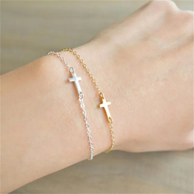 Us 1 54 22 Off New Fashion Sideways Cross Bracelet Individualized Asymmetrical For Women S Friend Gift In Chain Link Bracelets From Us 1 54 22 Off New Fashion Sideways Cross Bracelet Individualized Asymmetrical For Women S Friend Gift In Chain Link Bracelets From