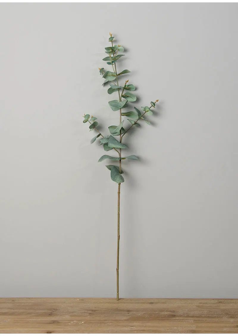 Flone European Artificial Banyan Tree Leaves Gold Money Leaves Eucalyptus Leaves Fake Plant Flowers Branch Home Decor Plant  (13)