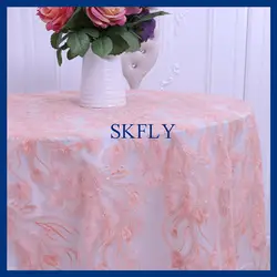 CL055A новая ткань роскошный дорогой 2017 skfly круглый свадебные персик вышивка торт Таблица Наложение скатерть
