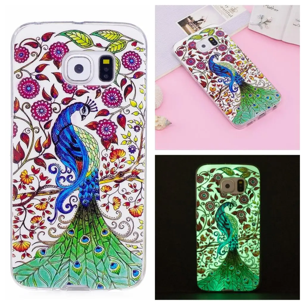 Мягкий чехол для Samsung Galaxy S6 Edge S6edge G925 G925F G925J G925W8 SM-G925 SM-G925F светящийся ТПУ телефона с