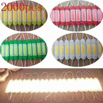 

FREE DHL 2000pcs/lot 2.4W/pcs injection COB LED Module with lens 160 degree,DC 12V advertising light,3 years warranty