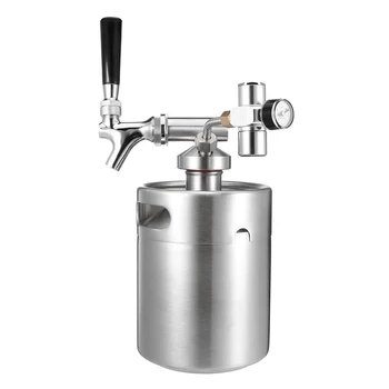

2L Stainless Steel 304 Beer Mini Keg Mini Air pressure Faucet Can Red Wine Brewing Bottle Wine Making Tools
