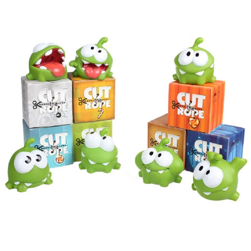 Skyleshine 7 шт. в партии 7 см Cut The Rope Фигурки игрушки подлинные Ом ном куклы со звуком Kawaii Монстр# ML253