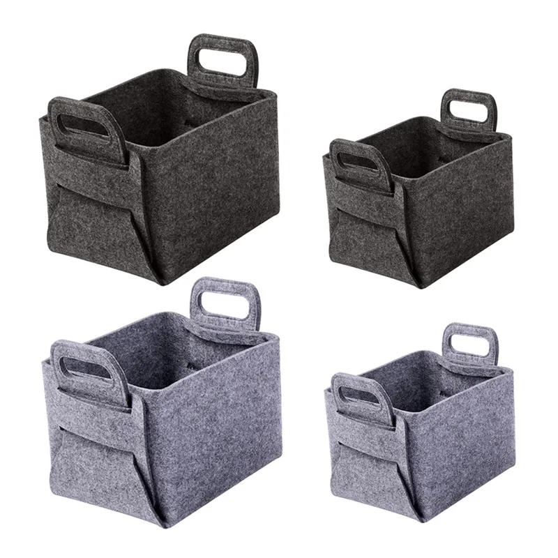 Europe Style Folding Grey Felt Cloth Basket For Baby Toys ...