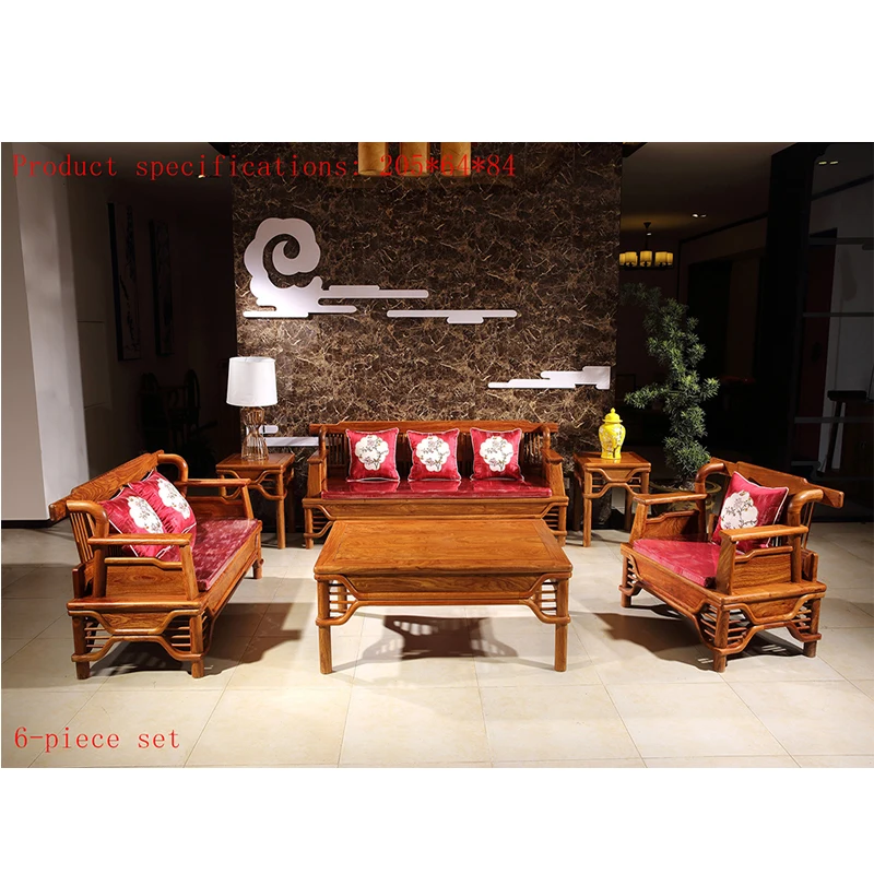 Antique Hedgehog Rosewood Sofa Chair Set Custom Living Room Mahogany Furniture Officer Hat Sofa Rectangle Solid Wood Tea Table