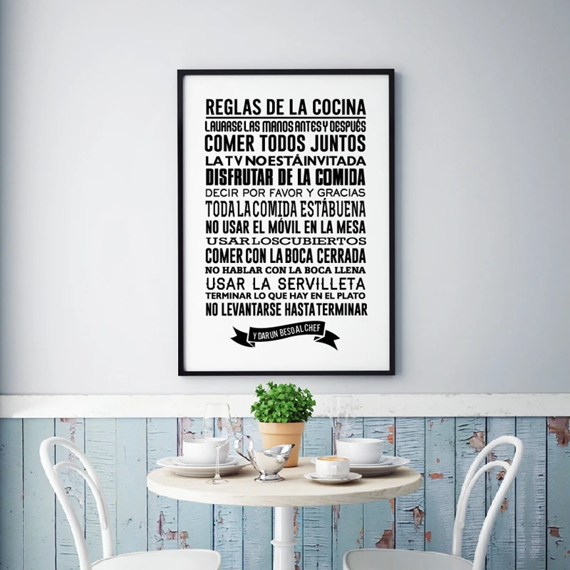 Испанский дом правила настенное Искусство Холст Картина домашний декор, испанская кухня правила художественные принты плакат украшение кухни комнаты