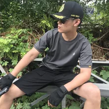 Армейские фанаты, для активного отдыха, для альпинизма, для тренировок, военная Боевая тактическая футболка, мужская летняя спортивная с круглым вырезом, с коротким рукавом, дышащая футболка