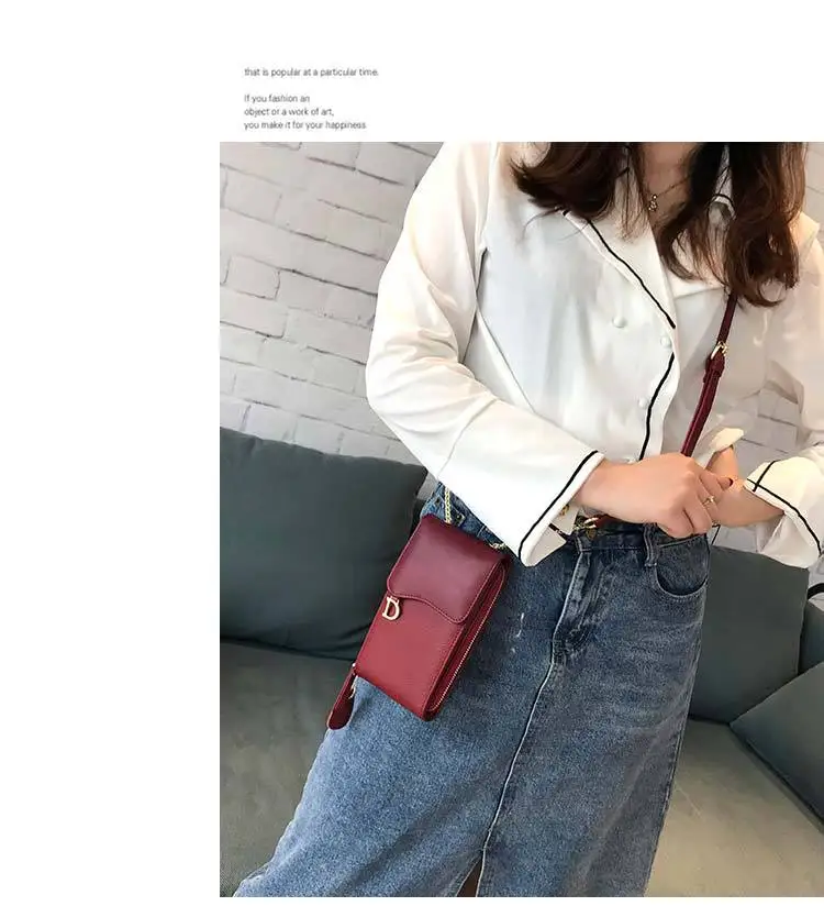 CICICUFF Genuine Leather Women Mobile Phone Bags Fashion Small Purse Female Chain Buckle Mini Shoulder Messenger Bag for IPhone