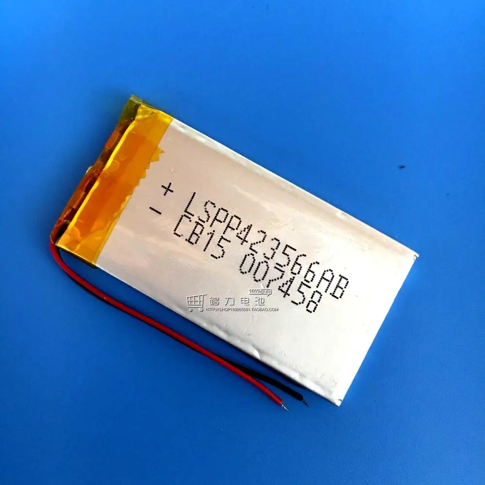 3,7 V полимерная литиевая батарея, 423566 1500 mAh навигатор, psp электронная книга рекордер литий-ионный аккумулятор