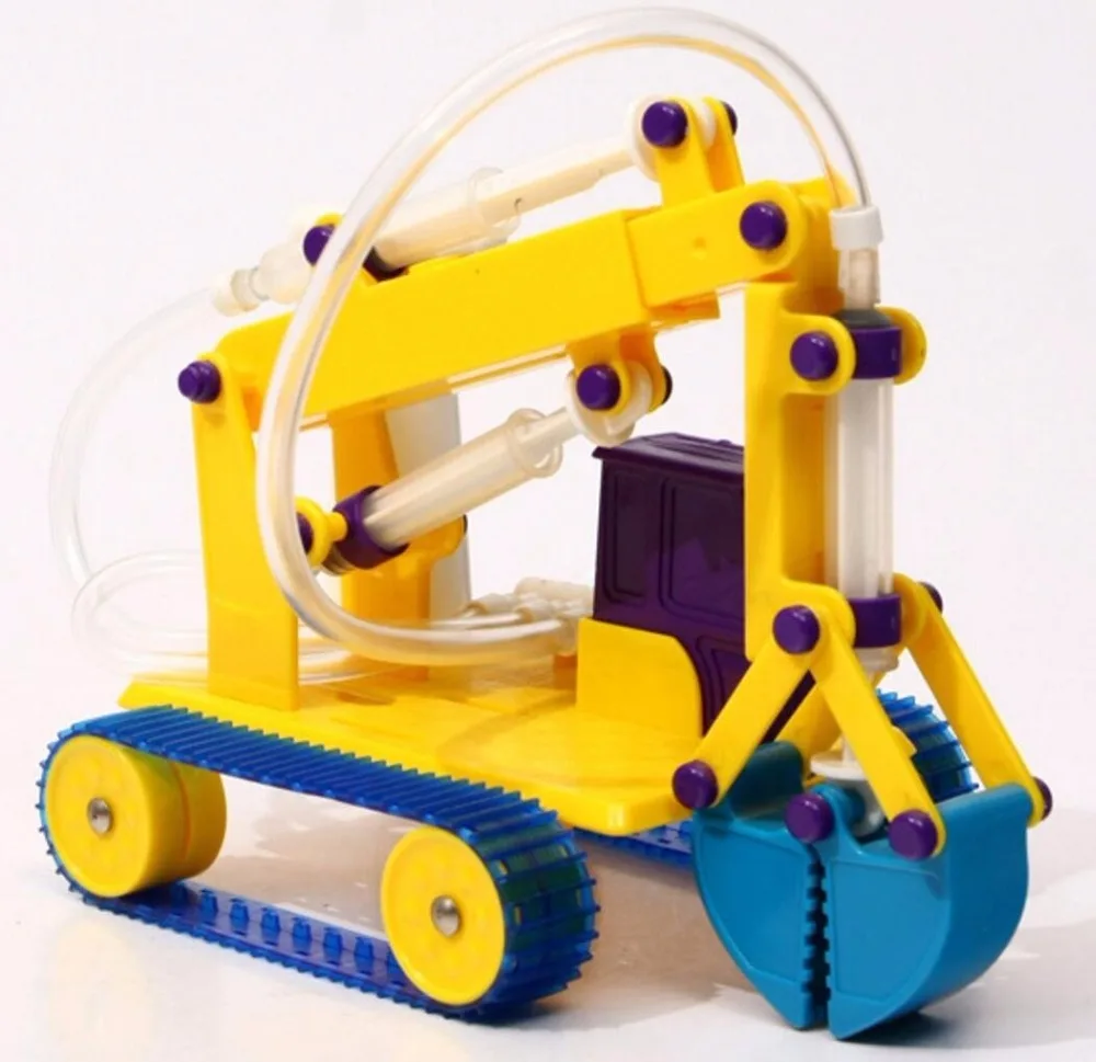 Educational Building Block Children Hydraulic Excavator Robotic Grab Arm DIY Kit for Primary School Robotic Science Training kit wirelessly synchronized robotic arm