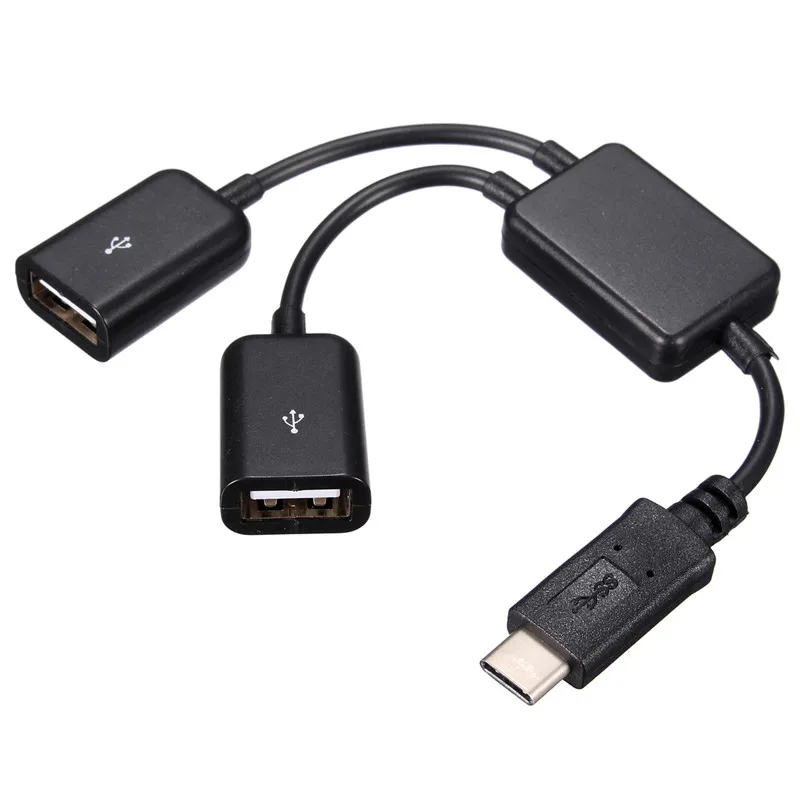 

Portable USB 3.1 Type C USB-C To 2 Port Dual Hub Adapter Splitter Cable Support For Mac OS For Windows XP/7/8 For Linux