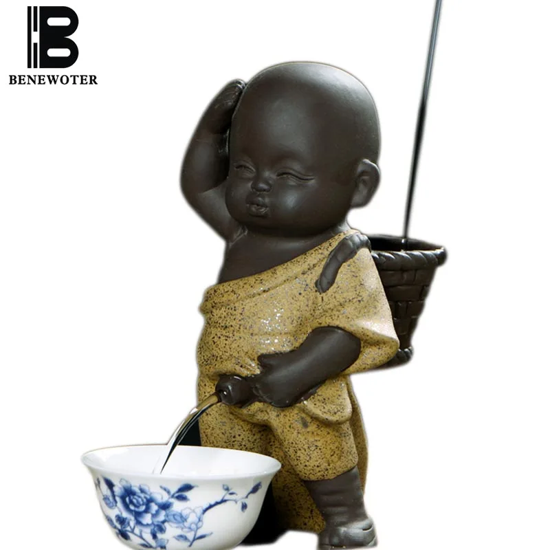 (Can Be As Filter) Ceramic Yixing Cute Monk Pee Boy Figurine Tea Pet Kung Fu Tea Set Tea Pet Bonsai Succulents Ornament (Yellow) (Can Be As Filter) Ceramic Yixing Cute Monk Pee Boy Figurine Tea Pet Kung Fu Tea Set Tea Pet Bonsai Succulents Ornament (Yellow)