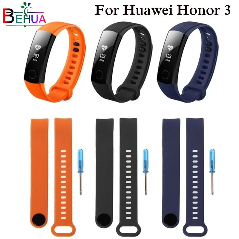 Спортивный силиконовый ремешок для huawei honor Band 3, умный Браслет, регулируемый ремешок для honor Band 3, ремень с заменой инструмента для ремонта