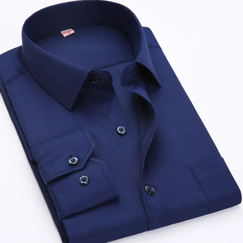 Мужские рубашки размера плюс 8XL с длинным рукавом, однотонные, 6XL, s, повседневные, для социальных мероприятий, большие размеры, мужская блуза, одежда для работы, 5XL, 6XL, 7XL, дешевые QiSha BS12xx - Цвет: BS1213