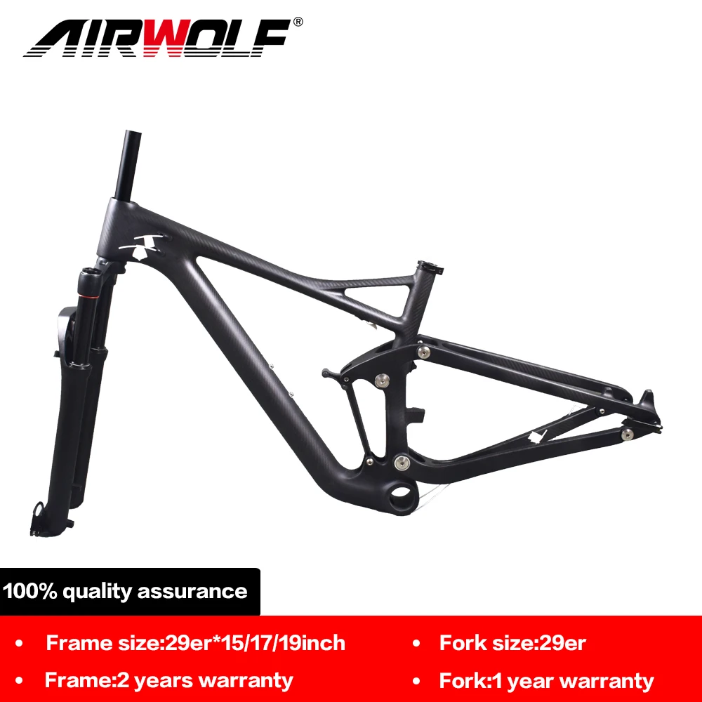 Excellent Airwolf Enduro Bike 29er Suspension Carbon MTB Frame with Tapered suspension mtb fork travel 130mm 29er MTB Frame 1 Excellent Airwolf Enduro Bike 29er Suspension Carbon MTB Frame with Tapered suspension mtb fork travel 130mm 29er MTB Frame 1