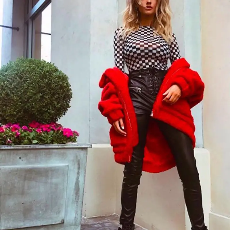 FREE SHIPPING Autumn Winter Warm Soft Zipper Fur Jacket JKP1388