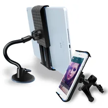 Universal Multi-Function Phone Holder Car Air Vent Dashboard Windshield Sucker Holder Stand Bracket For Smartphone Tablet PC GPS