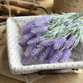 

YO CHO 4pcs Artificial Flowers Romantic Lavender Flowers Bouquet For Wedding Party Home Garden Decor Balcony DIY Fake Flowers