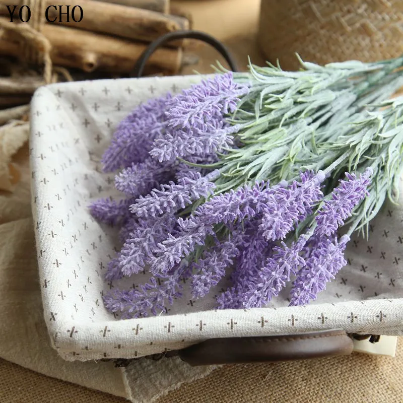 YO CHO 4pcs Artificial Flowers Romantic Lavender Flowers Bouquet For Wedding Party Home Garden Decor Balcony DIY Fake Flowers YO CHO 4pcs Artificial Flowers Romantic Lavender Flowers Bouquet For Wedding Party Home Garden Decor Balcony DIY Fake Flowers