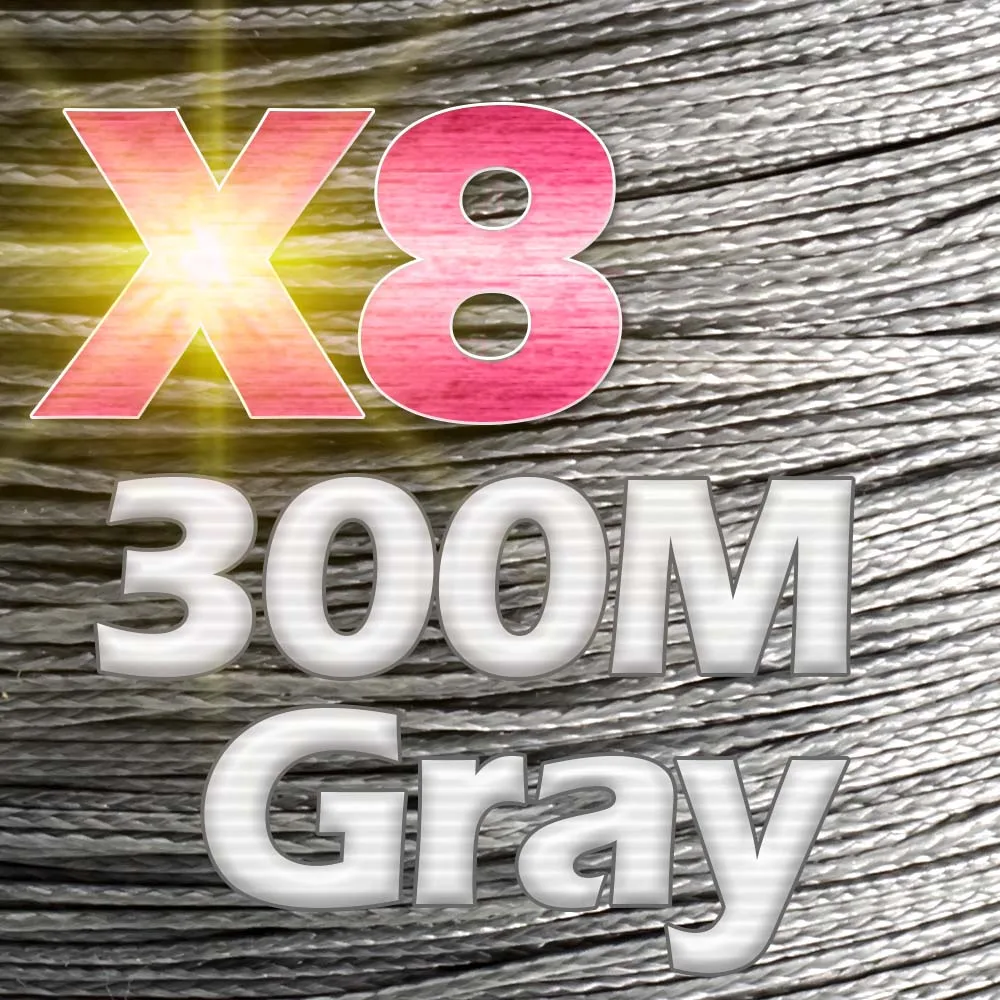 JOSBY PE 4 стойки 8 Стенд 300 м 500 м 1000 м плетеная леска супер сильная многоволоконная Высококачественная морская рыбка - Цвет: X8-300M-Gray