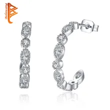 BELAWANG очаровательные блестящие серьги-гвоздики Marquise модный серебряный с кристаллами серьги для женщин Brincos ювелирных изделий Bijoux