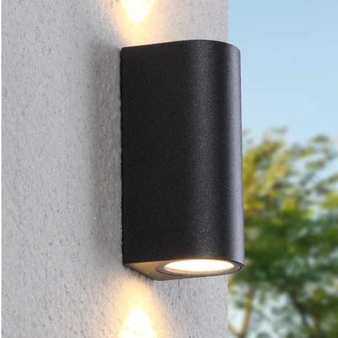 Preto ao ar Lâmpada de Parede Exterior à Prova Água para Casa Led Livre Dwaterproof Fora Varanda Portão Jardim 220 v 110 Luz Ip44