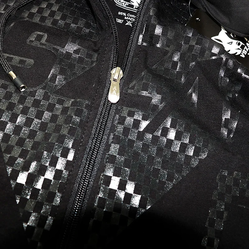 VSZAP летняя куртка на молнии спортивный фитнес топ с капюшоном для мужчин хлопок боевой танк Топ ММА тонкий брендовый Кардиган Толстовка homme