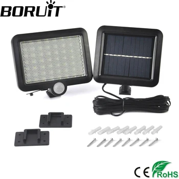 

BORUiT 56 LED Outdoor Wall Light PIR Motion Sensor Solar Lamp IP65 Waterproof Infrared Garden Lighting Yard Spotlights