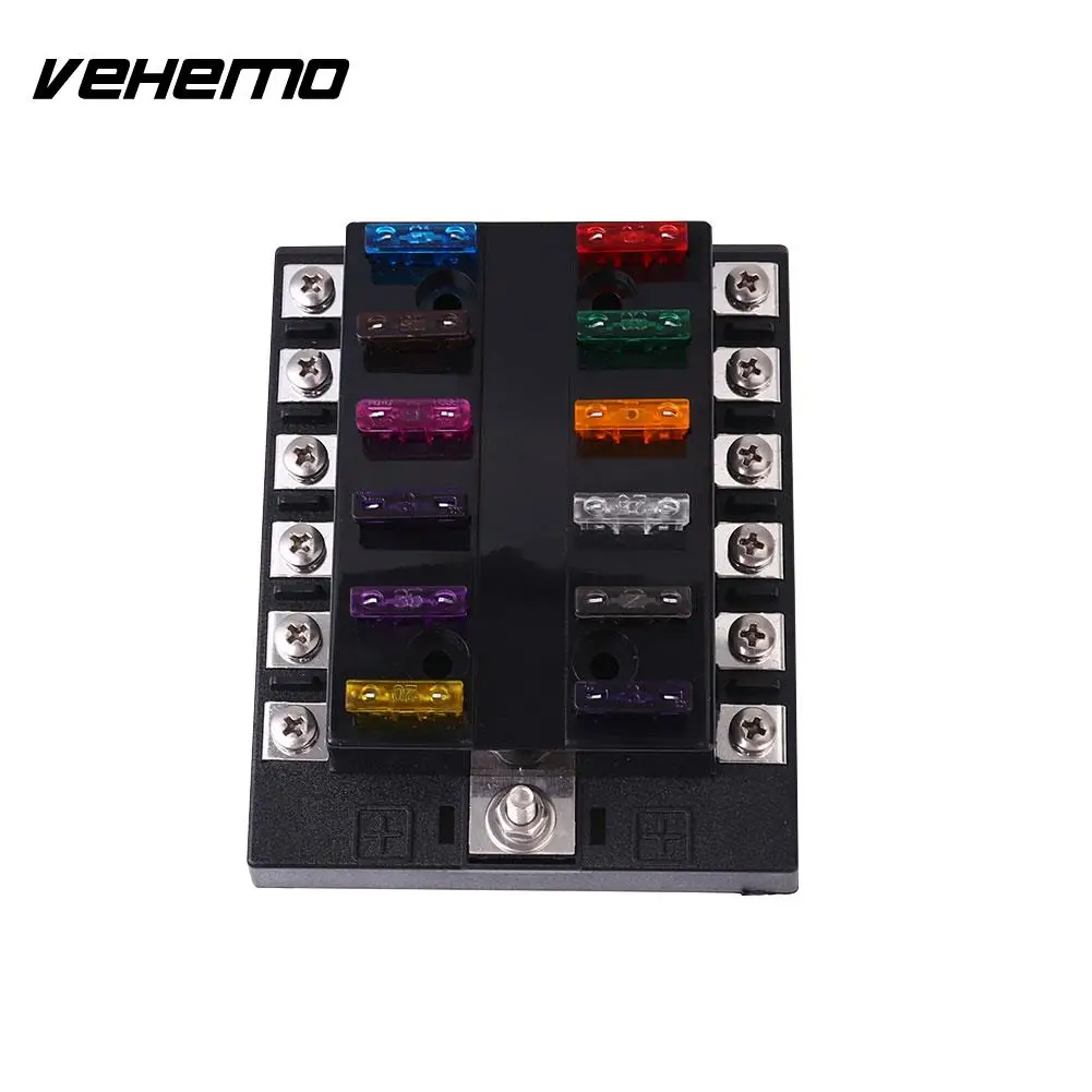 Vehemo Fuse Box Holder*12 Ways Auto ATO Blade Case Safety Protection