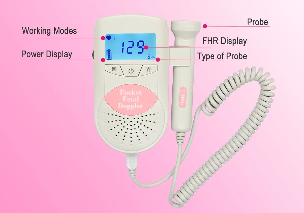 Фетальный Doppler 2,5 МГц зонд монитор для беременных Детские Heart Beat монитор lcd-дисплей Мощность низкое напоминание с гель Бесплатно сертифицировано Управлением по санитарному надзору за качеством пищевых продуктов и медикаментов