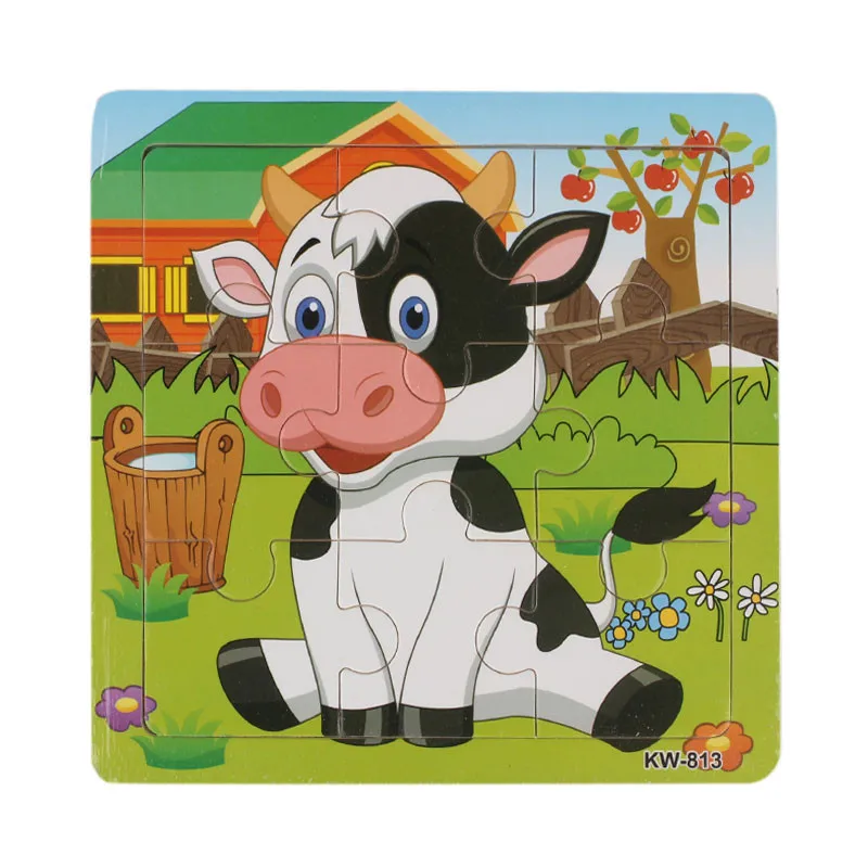 

Wooden Dairy Cow Jigsaw Blocks Toys For Kids Education And Learning Education Toys Gift childred's toys Free Shipping brinquedos