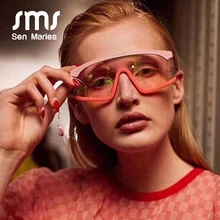 Новинка, кошачий глаз, очки, солнцезащитные очки для мужчин и женщин,, роскошный бренд, модные, цельные, красные, синие, цветные, негабаритные солнцезащитные очки, Оттенки UV400